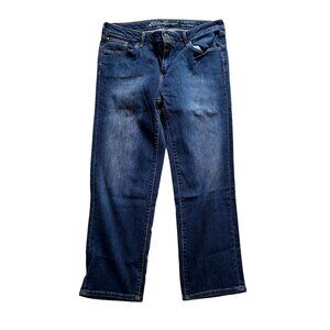Eddie Bauer Womens Slightly Curvy Straight Leg Blue Jeans Size 12